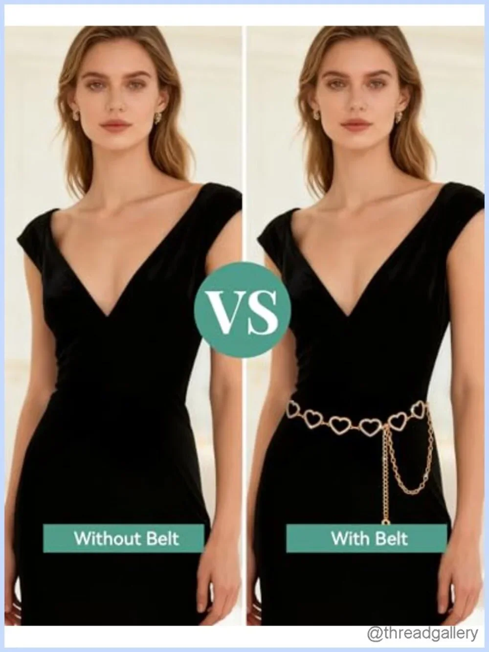 Metal Chain Waist Belt Adjustable Cowgirl Style for Dresses and Jeans